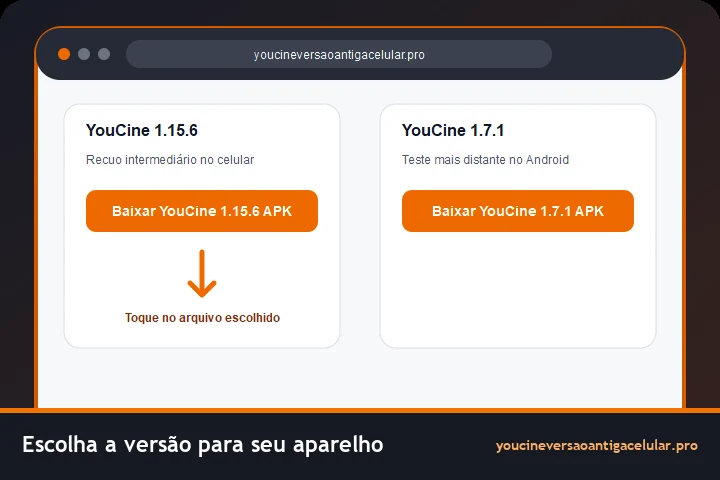 You Cine versão antiga celular: qual APK baixar? 2 Escolha de um APK antigo do YouCine antes do download no celular