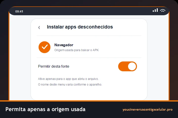 You Cine versão antiga celular: qual APK baixar? 5 Configuração do Android para permitir instalação pela origem usada no download